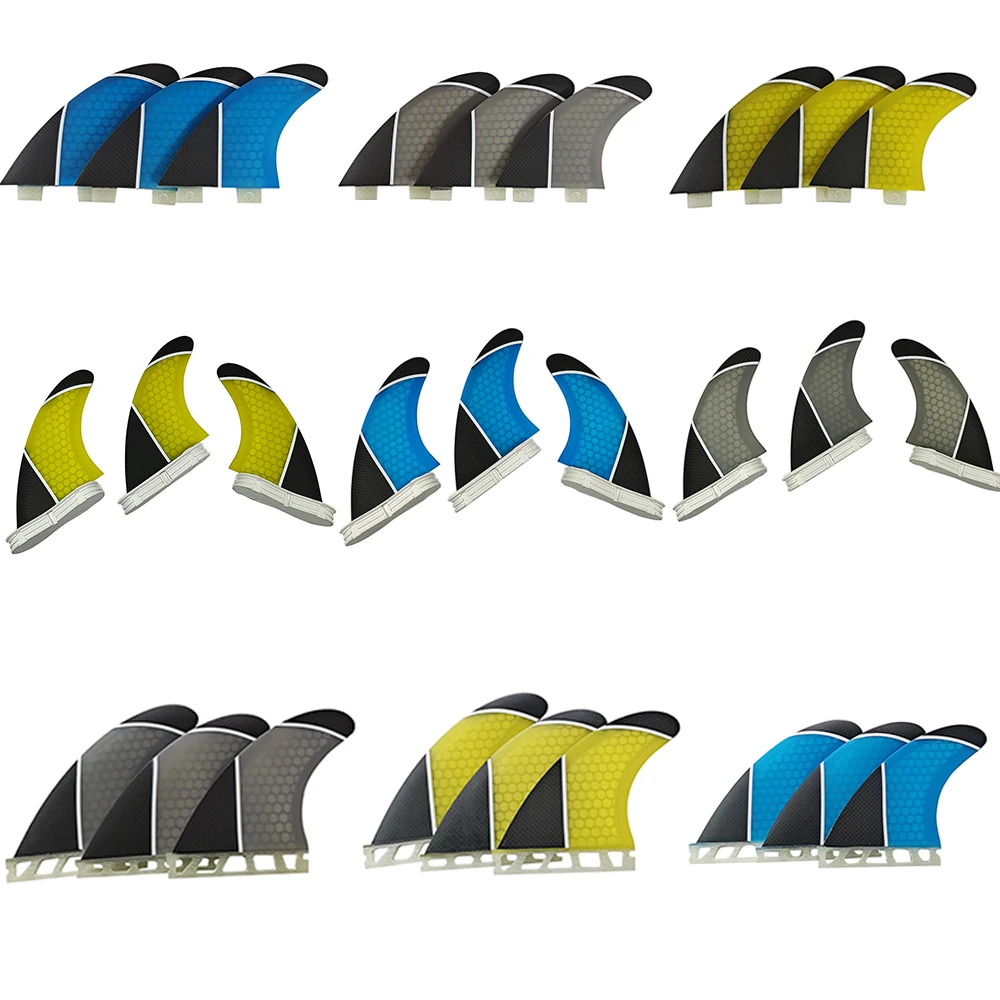 Surfboard Fin UPSURF Double Tabs/Double Tabs2/Single Tabs PM-M Surfing Fin Tri Fin a Set Carbon Fiber Honeycomb Fin For Surfing