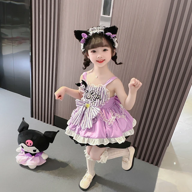 Kawaii Sanrio Kuromi Vestido Infantil, Desenhos Animados Anime, Manga  curta, Vestidos Princesa Lolita, Roupas de Bebê, Presente Bonito, Festa de  Verão - AliExpress