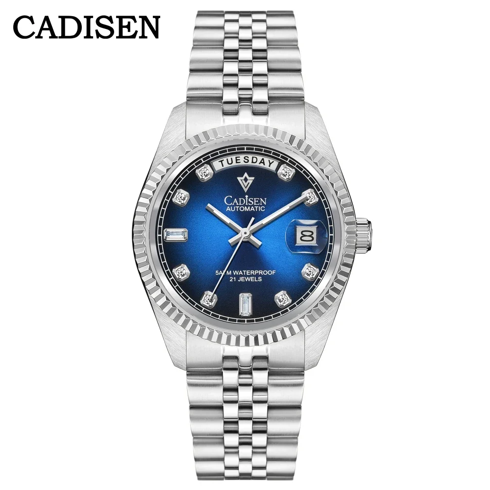 

CADISEN Watches Men DD38 Week Diamond Dial Luxury Automatic Watch Men Japan MIYOTA 8285 Movement Mechanical Sapphire Crystal