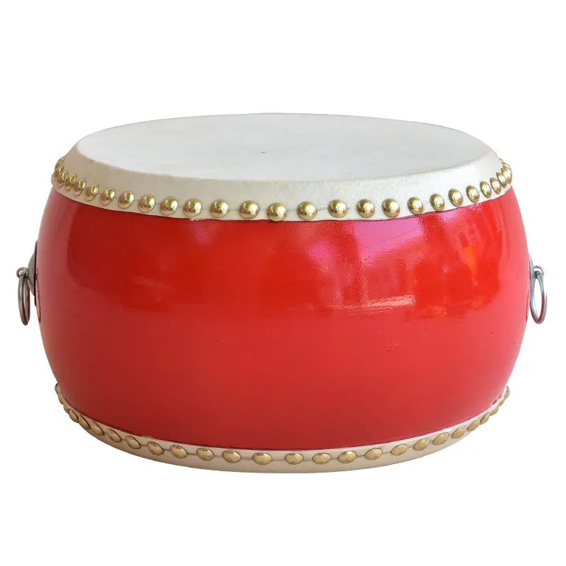 Children's Waist Drum Cowhide Drum Stick Ancient Wood Hand Clapped Red Small Percussion Instrument Traditional Handmade Dru