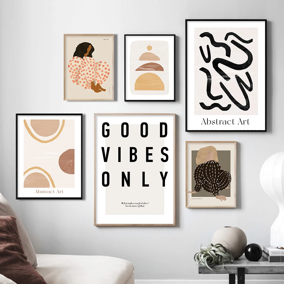 

Abstract Art Trendy Boho Black Beige Figure Line Drawing Poster Canvas Paintings Modern Wall Prints Pictures Bedroom Home Decor