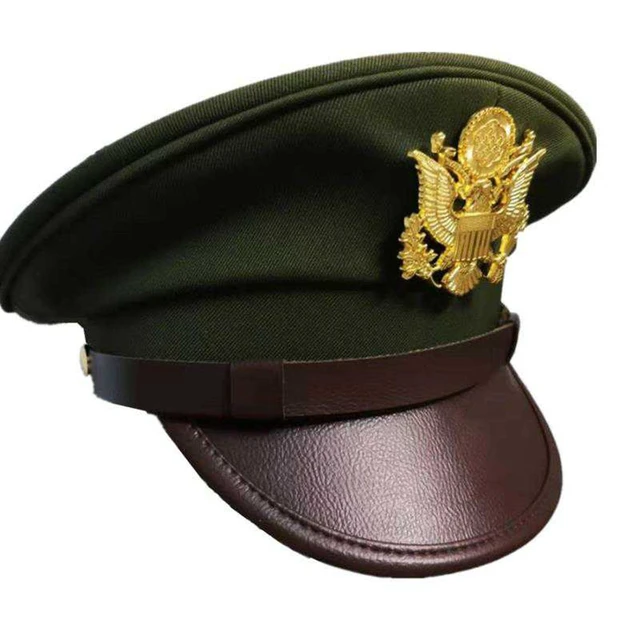 American Big Brim Hat for Men, Land Force, US Army, Green Retro, WW2 Caps,  Hiking Headdress