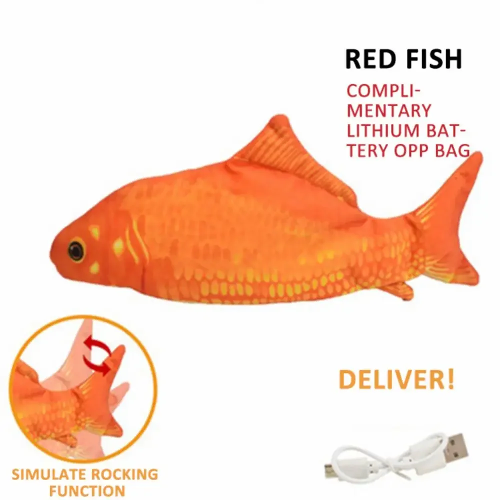 Cat USB Charger Toy Fish Interactive Electric Floppy Fish Cat Toy Realistic Pet Cats Chew Bite Toys Pet Supplies Cats Dog Toys