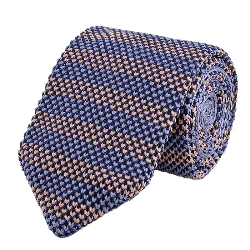 Men's Knitted Tie Leisure Triangle Striped Neckties For Man Woven Tie British Style Skinny Cravate For Party Knitting Ties neck ties