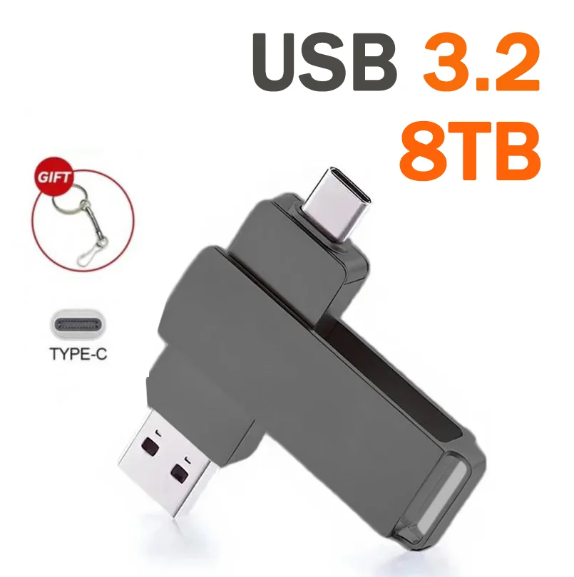 High-Speed 16TB USB 3.2 Waterproof Metal Flash Drive