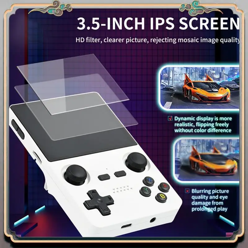 A46M-X35S Handheld Video Game Console Hall Joystick Open Source 16G+128G Retro Game Controller For PSP/GBA/N64/MD Emulator