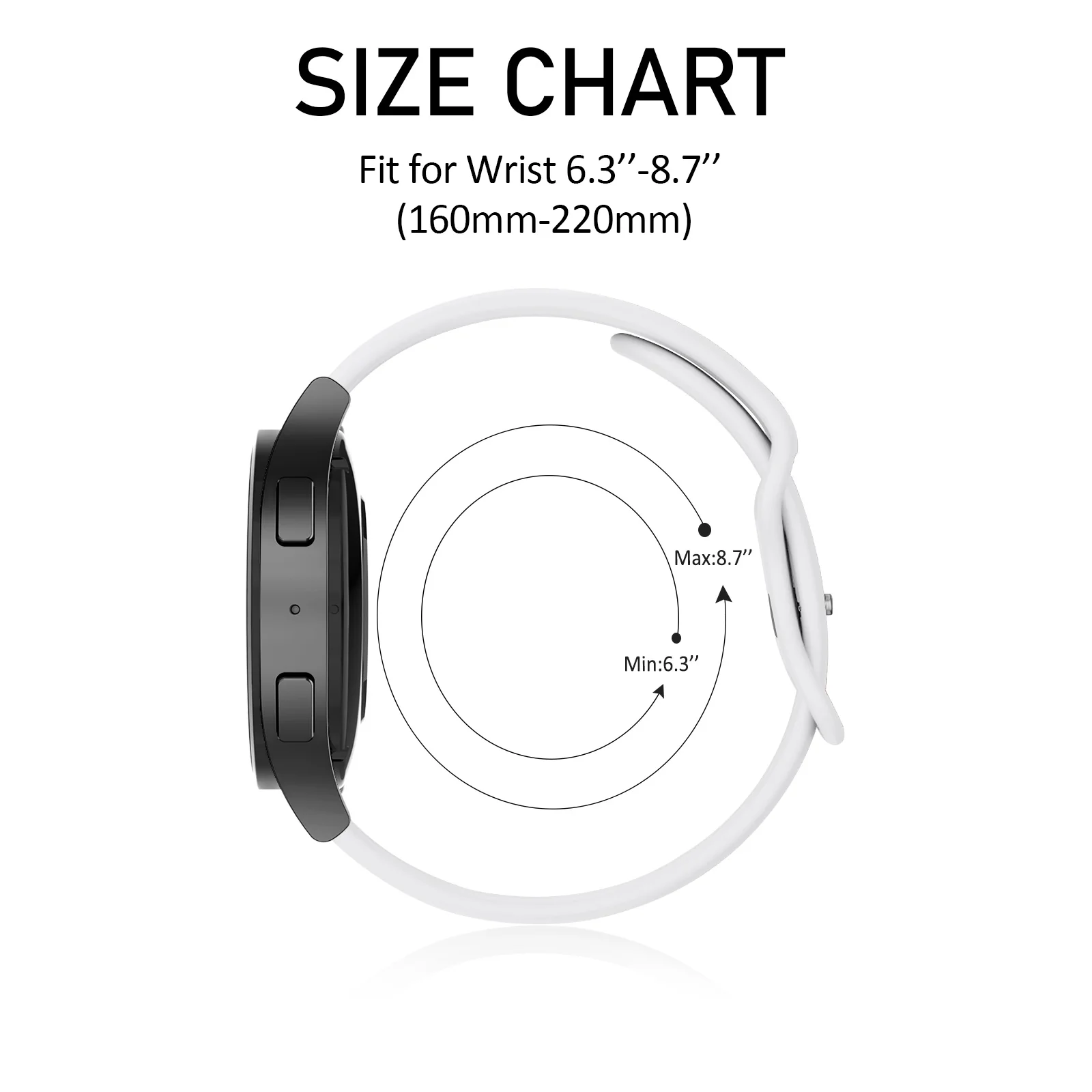 Versatile 20mm Silicone Watch Strap - Durable & Stylish Wristband Replacement