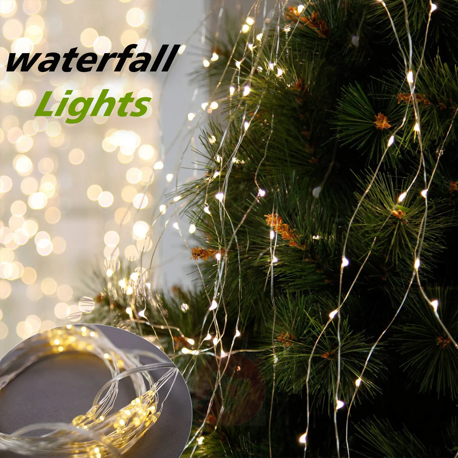 

Branch Batteries Led Fairy String Lights Intdoor Home Bedroom Tree Lantern Garland Christmas Lights Waterfall Wedding Decoration