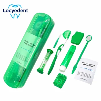 Kit per l'igiene orale dentale ortodontica da 8 pezzi con spazzolino interdentale, specchietto orale, filo interdentale, strumento sbiancante, set portatile per l'igiene orale