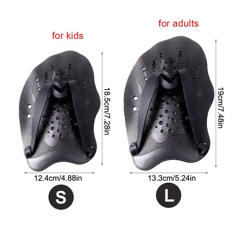 1Pair Freestyle Swim Paddles Adjustable With Silicone Straps Swimming Frog Paddle Kids/Adult Hands Fins Flippers