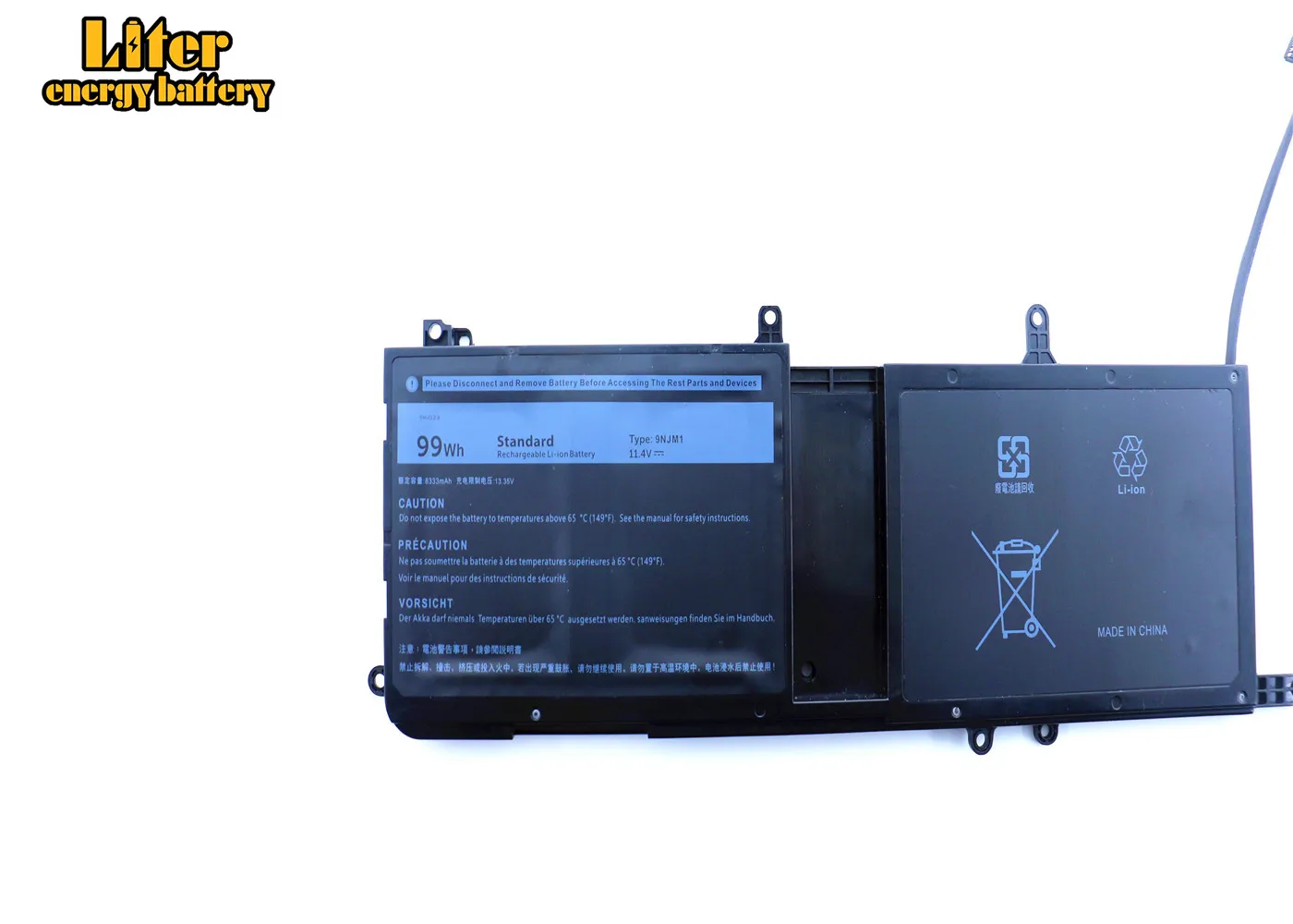 Bateria do Portátil para Alienware 9njm1 15 r3 r4 17 r4 r5 Notebook Série P31e P69f 44t2r Hf250 Mg2yh 11.4v 99wh - Imagem 2