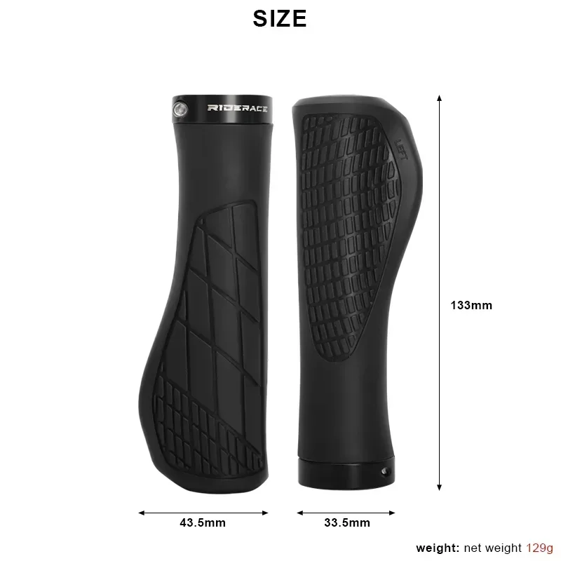 Bicycle Handlebar Grips Soft Rubber For MTB Mountain Bike Shockproof Anti-Slip Lock On Ergonomic Cycling Handle Bar Parts