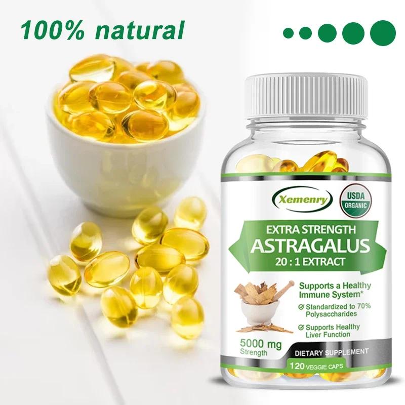 Natural Astragalus Root 5000mg Traditional Immune Support Non-GMO Project Verified Vegan 120 Capsules astragalus root capsules