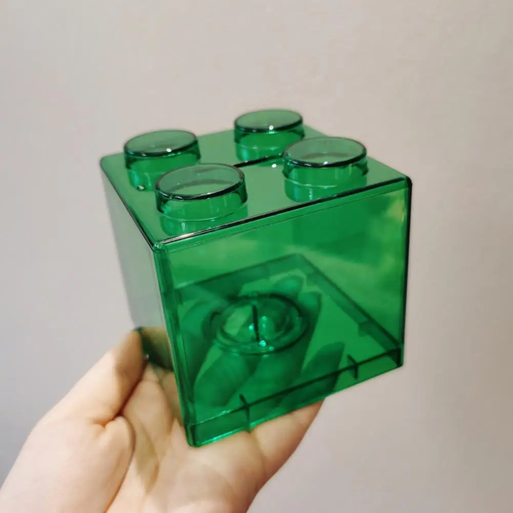 Piggy Bank Coin Bank Transparent Visible Kids Building Block Design Money Saving Box Jar Coins Storage Box For USD EURO Money 3