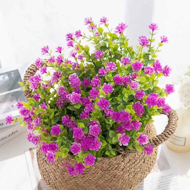 Artificial Plastic Flowers Fake Eucalyptus Plant Wedding bridal bouquet Christmas Decor Vase for Home windowsill bonsai Festival 2