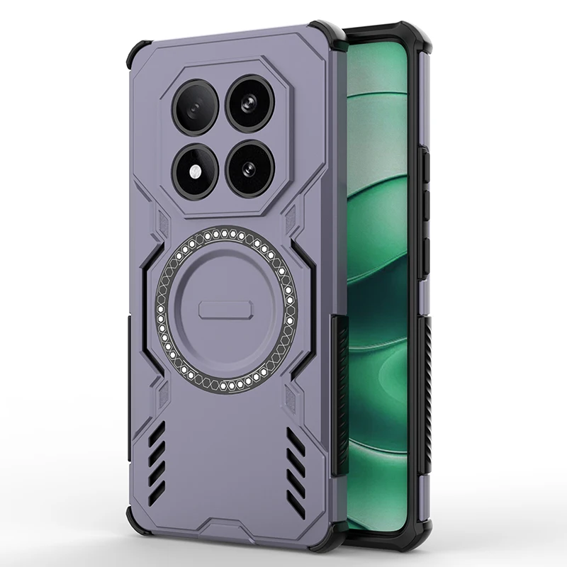 Shockproof Hybrid Dual Layer Magnetic Ring Stand Case with Slide Cover