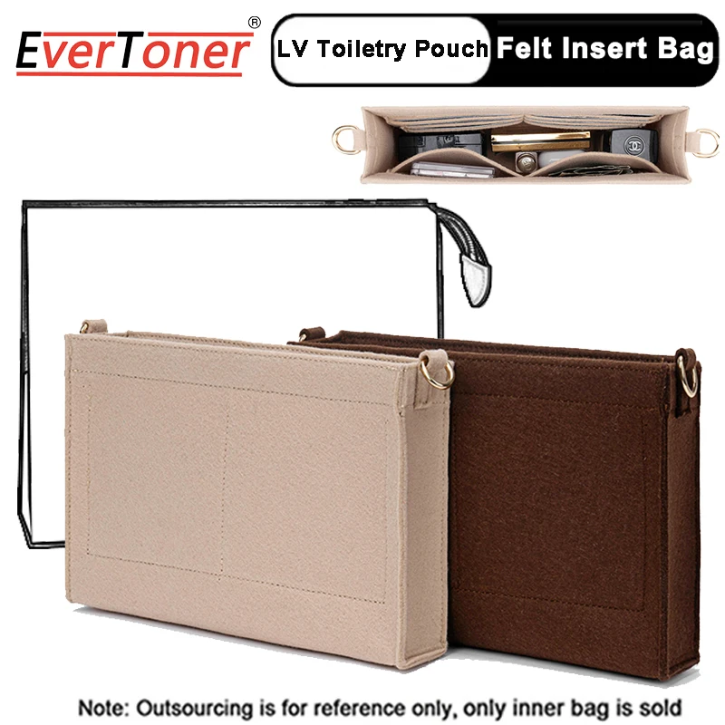 

EverToner For LV Toiletry Pouch 19 26 Bag Purse Felt Insert Organizer Makeup Handbag Travel Inner Pouch Cosmetic Bags Liner Base