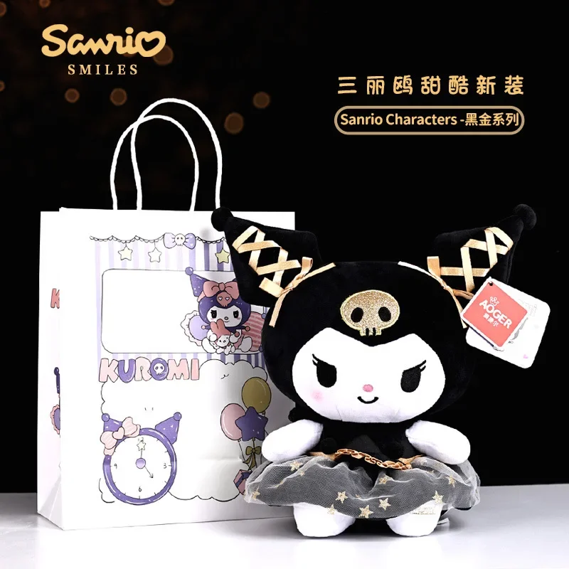 Sanrio Hello Kitty Doll Figure Toy Genuine Cartoon Black Gold Vault Romi Doll Melody HelloKitty Cute Plush Toy Doll Kids Gift inheritance or the vault of souls