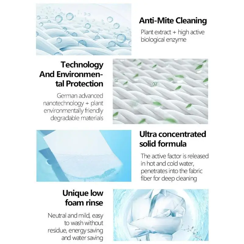 Eco Friendly Laundry Detergent Soap Sheet 60 Pcs/lot Plastic Free Concentrated Washing Strong Laundry Gadget For Washing Machine