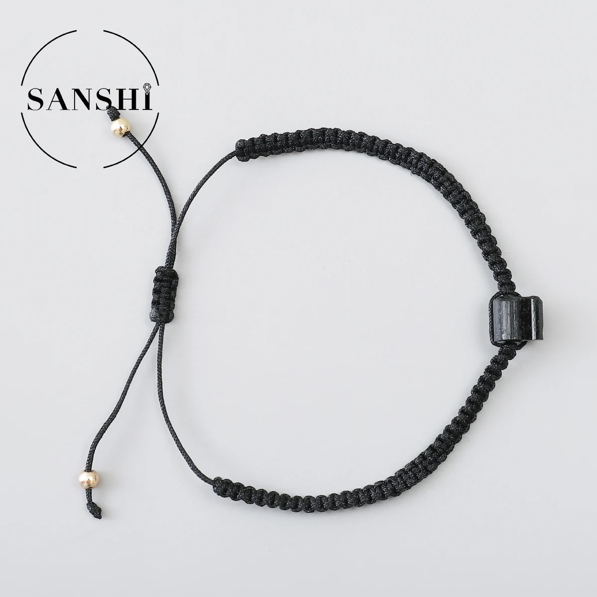 Handmade Black Tourmaline Protection Bracelet - Waterproof Wax Rope Braided Design