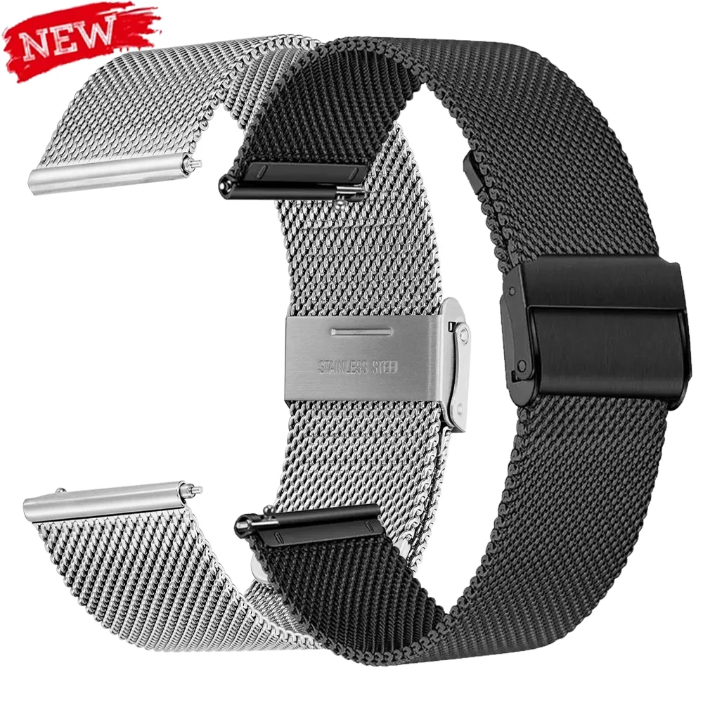 Elegant Milanese Mesh Stainless Steel Wrist Strap Bracelet - Adjustable Metal Band