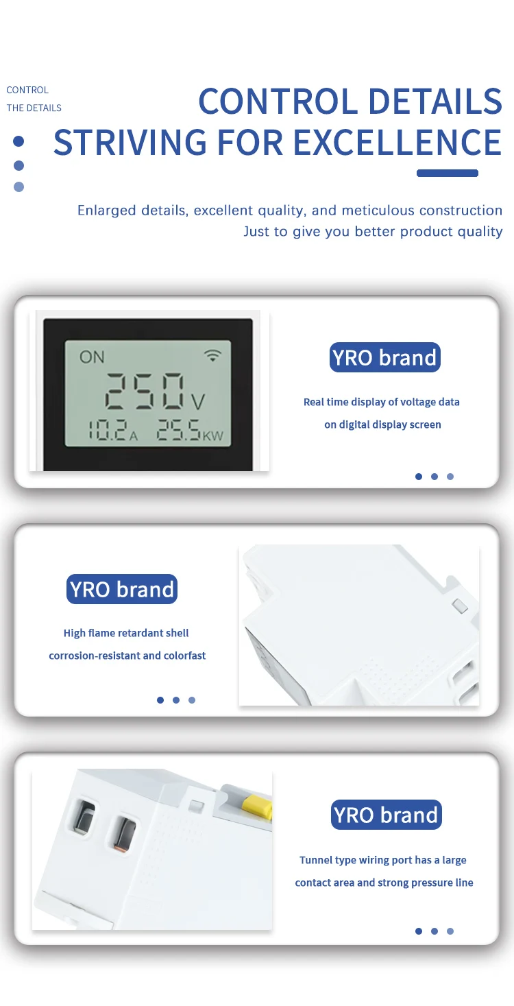 WFI switch 63A smartlife Circuit breaker Energy Meter Metering Timer with volta