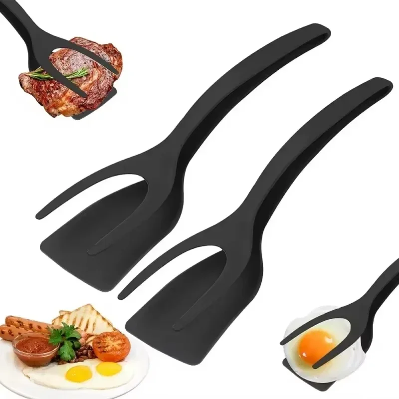 Cooking Spatula Silicone Spatula Cooking Tongs Steak Spatula Shovel Clip Silicone Grip Flip Tongs Egg Steak Spatula Tongs Clamp Pancake Fried Turners