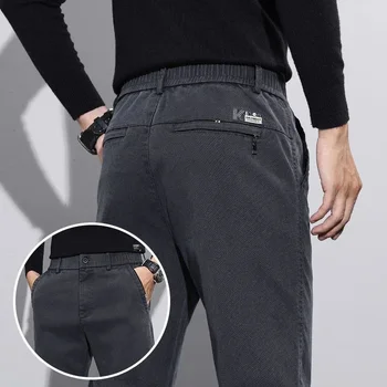 2025 Primavera Estate Pendolarismo da uomo Gamba dritta Pantaloni slim fit Uomo Business Pantaloni casual Pantaloni a gamba stretta attillati elastici grigi da uomo 1