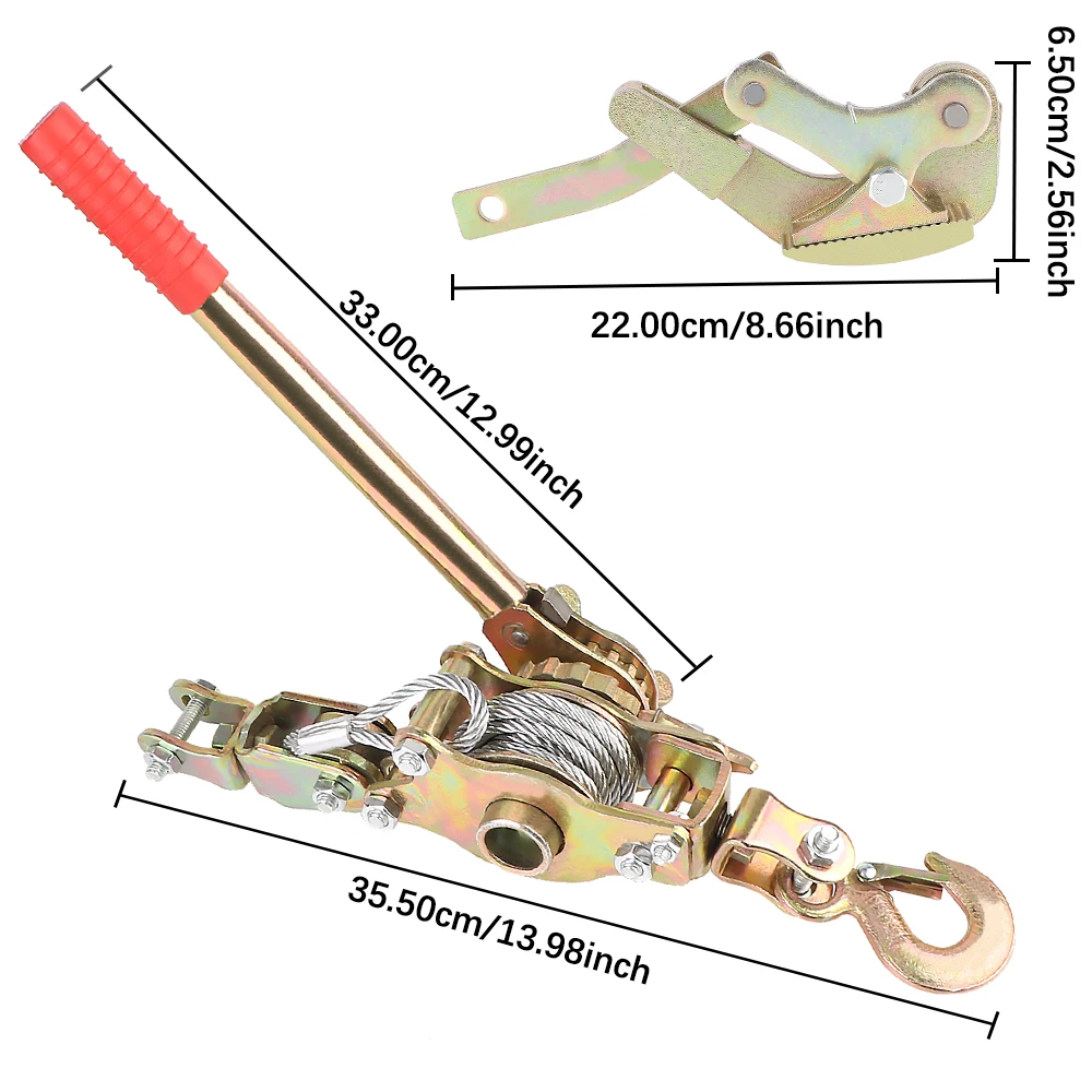 Winch Fastener Rope Rope Tensioner 2T 2m Wire Manual Tensioner Car accessories Ratchet Double Hook For Car Cargo