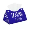 Custom Zeta Phi Beta Sorority Logo Facial Tissue Box Cover Rectangular Greek Letter 1920 PU Leather Tissue Box Holder for Office 1