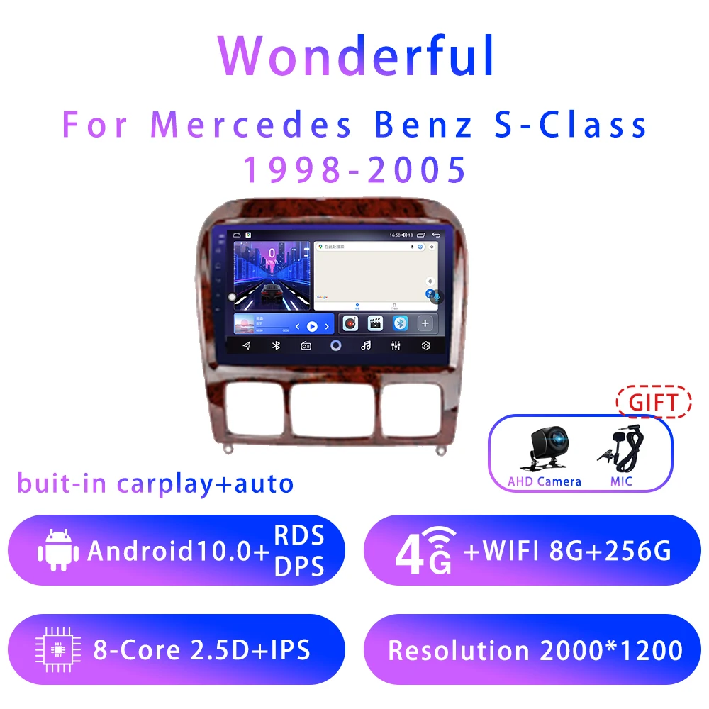 

Wonderful For Mercedes Benz S-Clas 1998-2005 9inch Android10 5G wifi DSP Car stereo Radio Multimedia Video Player GPS Navigation