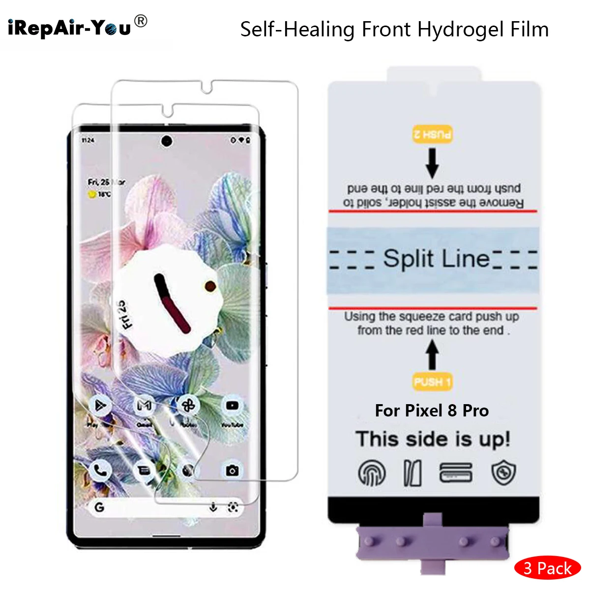 Triple Pack HD Soft TPU Screen Protectors - Self-Healing Hydrogel Film