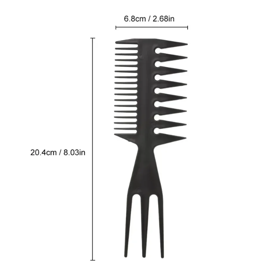 3-In-1 Plastic Combs Thin Wide Tooth Detangling Hair Comb for Women Anti-static Comb for curly hair Hairdressing Styling Men
