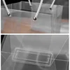 10pcs PVC Transparent Portable Flower Packaging Bag Square Trapezoid Handle Festival Gift Plastic Waterproof Storage Pack Bags 6