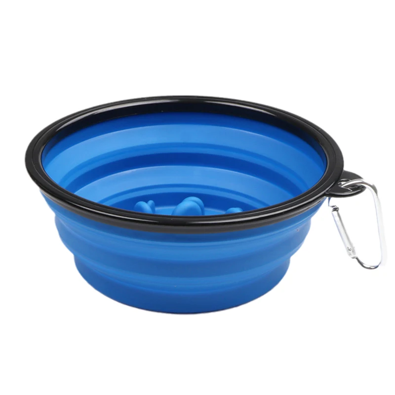 thumbnail image 1 of Cuenco de comida lenta para perros pequeños y grandes de 1 l, plegable, con hebilla, para cachorros, gatos y perros, productos para mascotas, 1 of 5