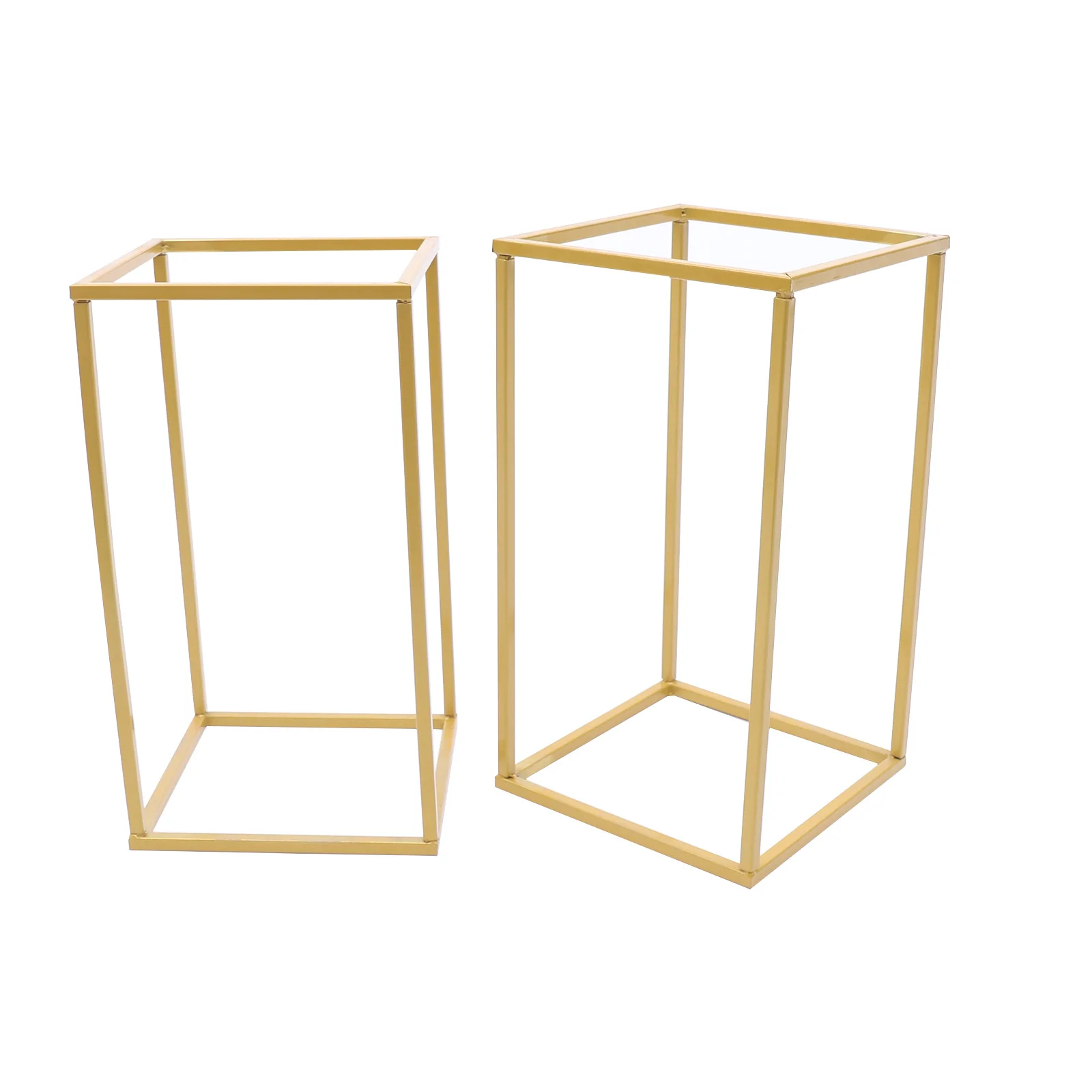 2Pcs Flower Floor Stand Metal Column Floral Stand Flower Vase Display Rack Wedding Party Dinner Centerpiece 22*22*40 cm
