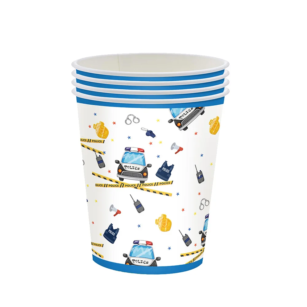 Car Theme Disposable Paper Cups - Cartoon Truck Racing Birthday Party Decorations, 10/30 Pack