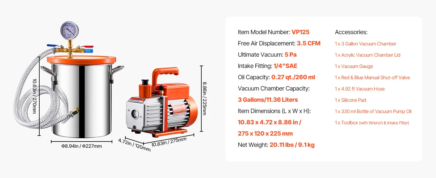 3 gallon vacuümkamer