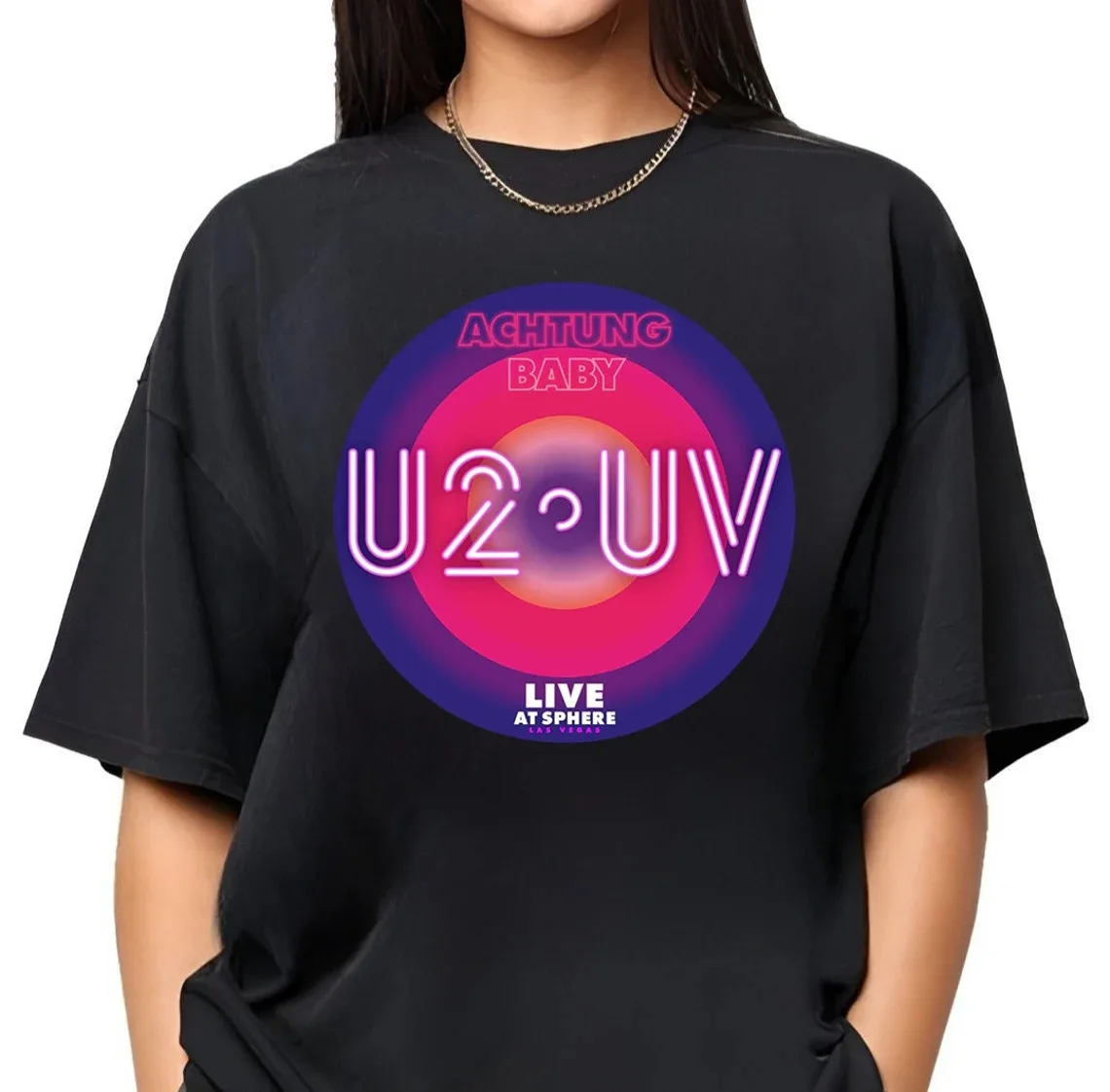 T-Shirt U2 Band Tour 2023, U2 Uv Achtung Baby Live At Sphere Shirt
