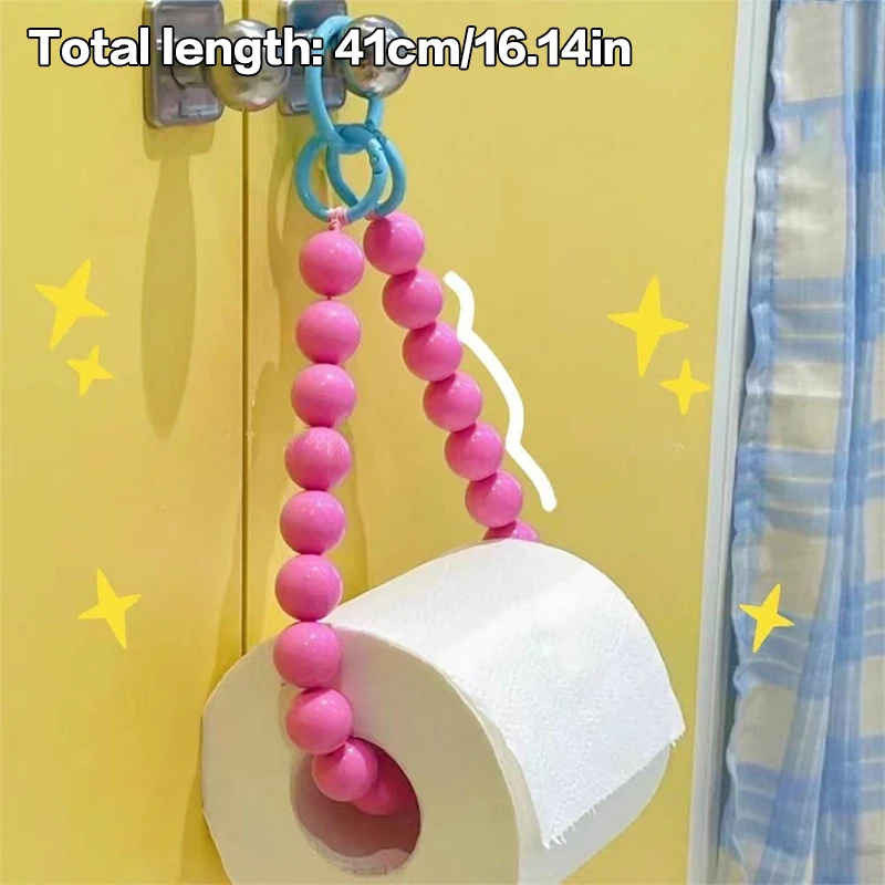 Pearl Hanging Beaded Tissue Holder Toilet Paper Holder Phone Chain Home Storage Organizer Bathroom Decoration Accessories