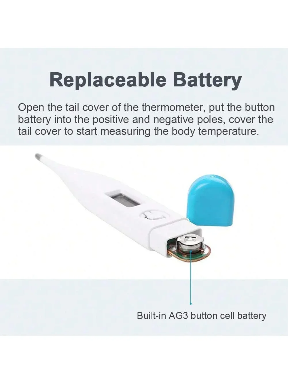 2 pcs Thermometer for Adults, Digital Oral Thermometer for Fever with 10 Seconds Fast Reading 6