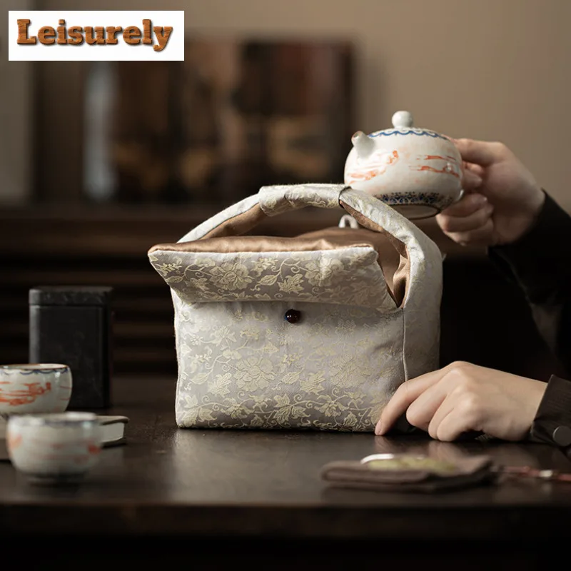 Weaving Cotton Tea Cozies Handmade Te Tikonf Tea Cozy For Teapot Hand Bag Travel Tea Set Bag Drinkware Supplies Ornaments Craft