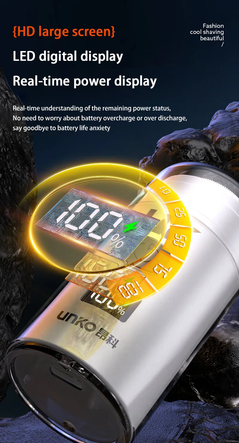 Elektrisch scheerapparaat voor heren waterdicht met led display_voghion.com
