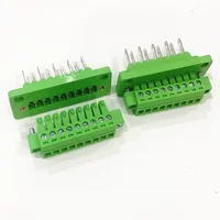 10 ชุด 15EDGWB + KM-3.81mm 2-24p Through-wall plug-in terminal block หน้าแปลนคงที่แผงแถวสาย arc 5