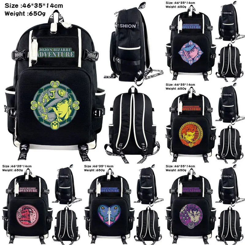 

Anime JOJO's Wonderful Adventure Backpack Student School Bag Teens Kids Mochila Leisure Travel Shoulder Bags