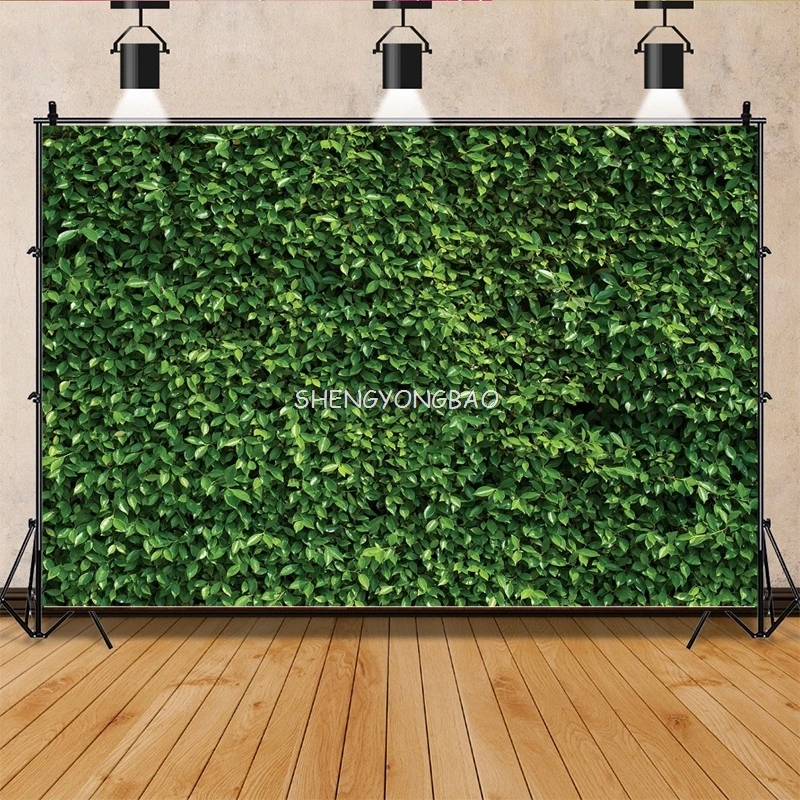 Photo Backdrop Green Leaves Grass Natural Lawn Party Birthday Newborn Baby Lover Wedding Studio Props