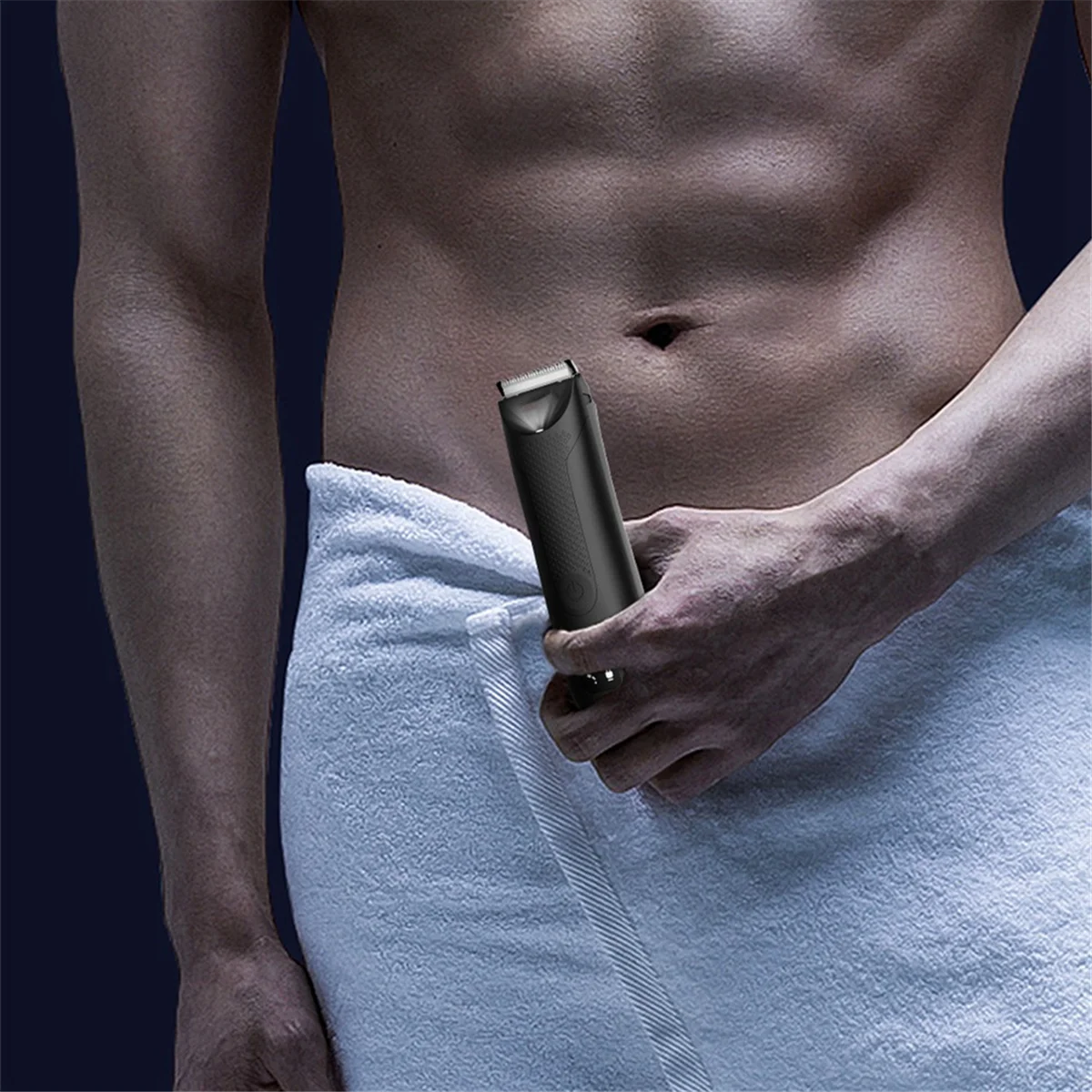 Trimmer for Men Replaceable Ceramic Blade Heads Waterproof Wet/Dry Groin & Body Shaver Groomer,B 4