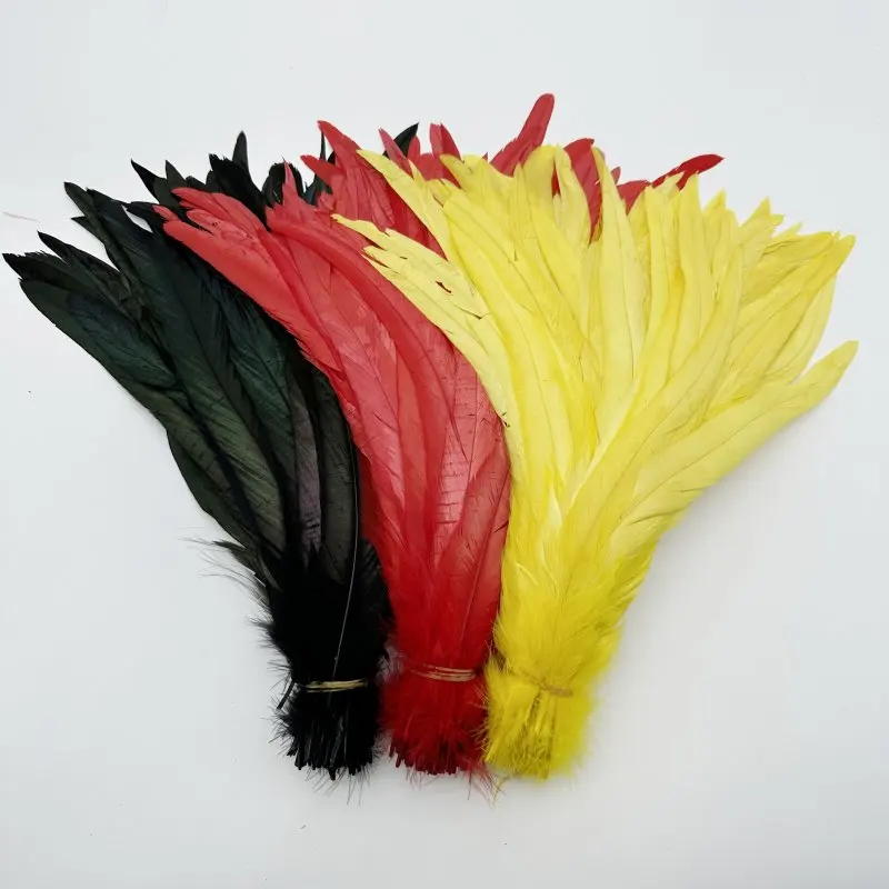 100 Piume Di Gallo Colorate Per Decorazione - 40-45cm | Per Carnevale, Costumi, Fai Da Te
