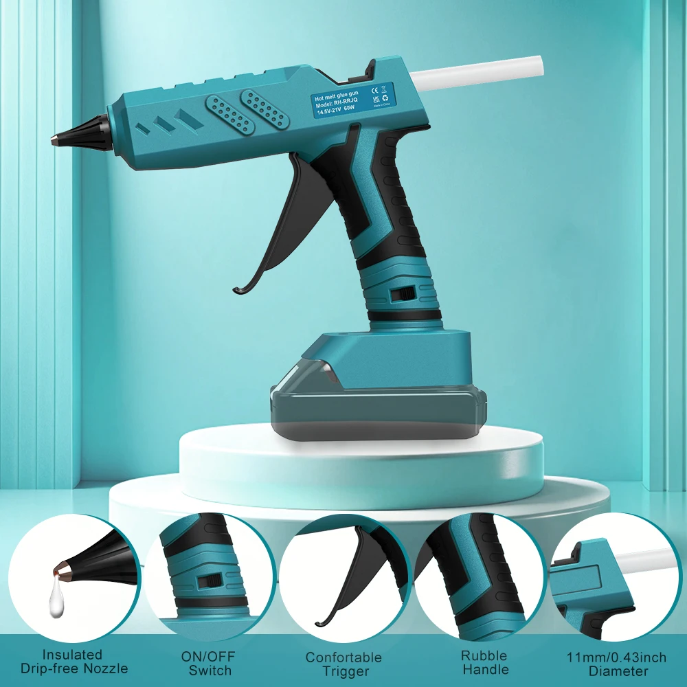 Hot Air Gun Heat Gun Mellif 80W Cordless Hot Glue Gun for Makita 18V LXT Battery BL1830 BL1840 Full Size DIY Electric Heat Repair Tool