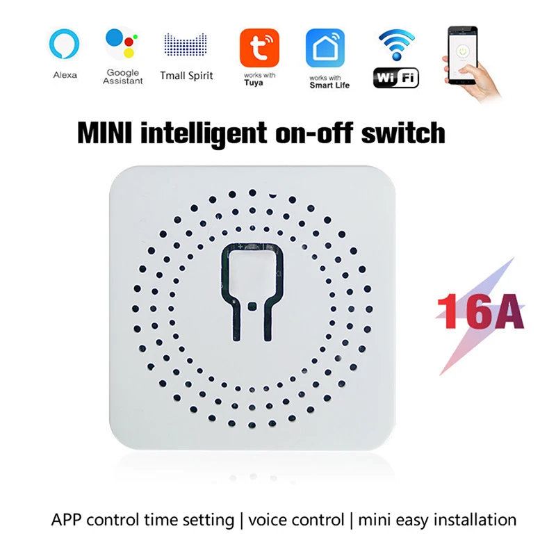 Tuya Wifi Mini Smart Switch 16A 2-Way DIY Switches SmartLife App Timer Module Support Alexa Google Home Alice Voice Control